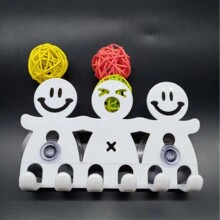 吸盘式卡通牙刷架 可爱笑脸牙具架 塑料小人物牙刷挂/牙刷架批发