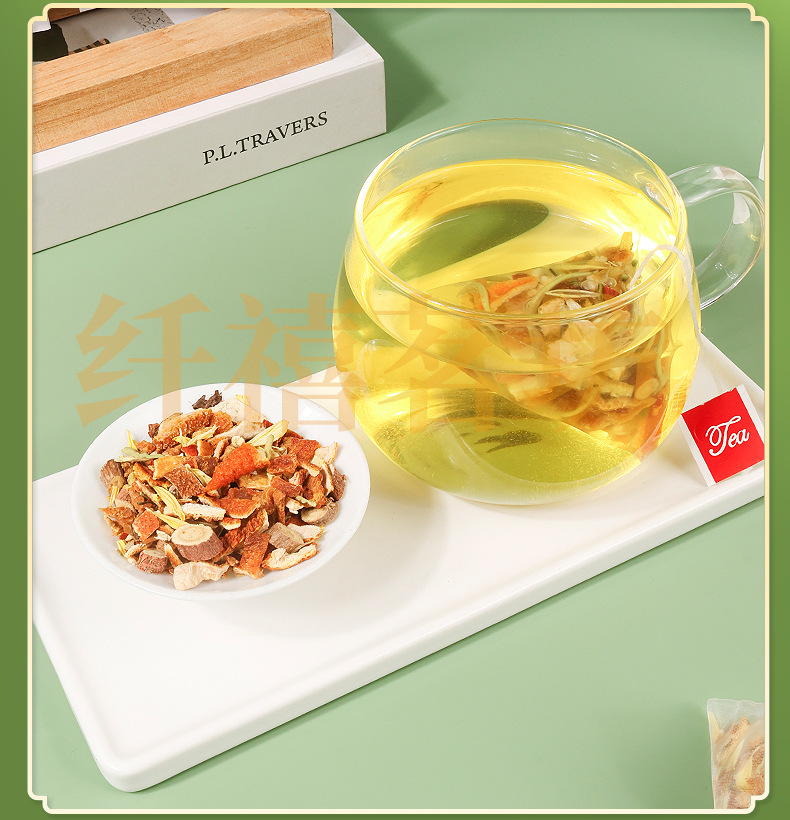 Chicory and Gardenia Tea Ju Ju Zhi Zi Cha 5g x 12 Teabags 60g Dried Herbal Blend in use