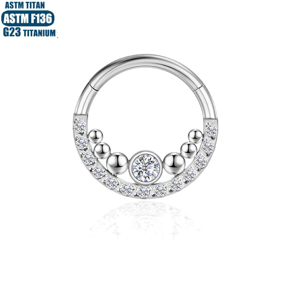 Silver pointed spike labret stud material detail