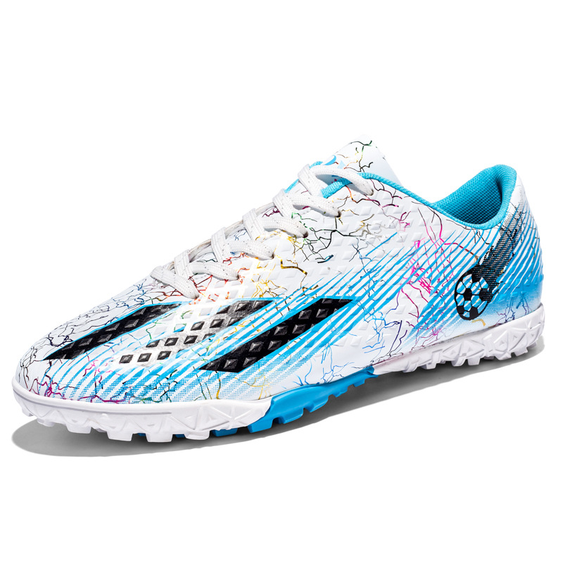 Nuevos zapatos de fútbol Messi transfronterizos al por mayor entrenamiento de entrenamiento de carreras TF largo de clavos jóvenes fábrica directa