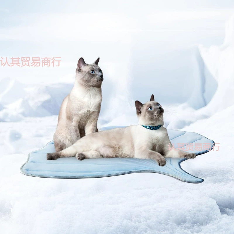 Охлаждающий коврик для домашних животных в форме листа, моющийся, нескользящий, летний коврик для домашних животных, прочный хлопок, легкие принадлежности