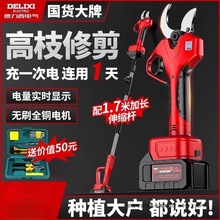 德力西電氣電動修枝剪刀鋰電池電剪子剪樹枝園林充電式高空剪