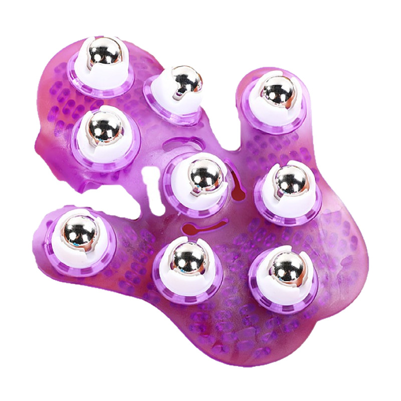 Rodillo de masaje con 9 bolas magnéticas - Para manos y meridianos - Diseño tipo "perlas de dragón" - Uso doméstico - Alivia tensiones