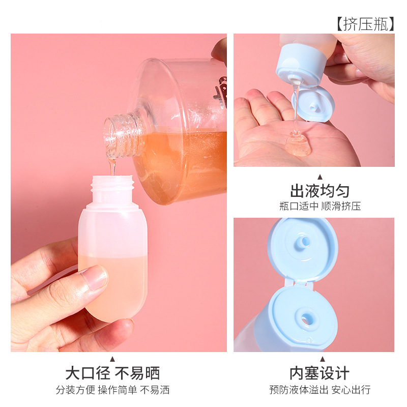 Juego de Botellas Vacías de Viaje LMLTOP, Juego de 6 Piezas, Botella Dispensadora de Cosméticos, Botella Exprimible para Lociones SY723