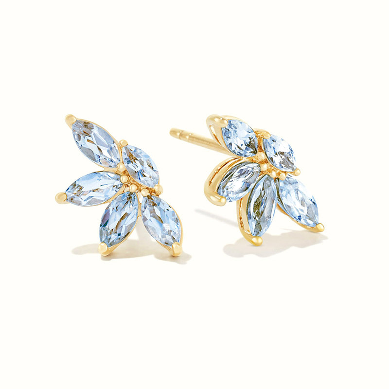 Zircon Flower Earrings Simple Earrings display picture 4