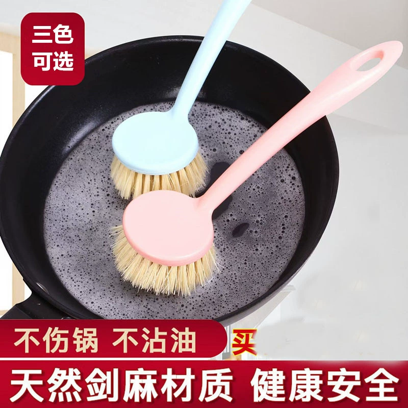 Сизаль проволока горшок щетка кухня с длинной ручкой горшок щетка для чистки столешницы висит посудомоечная горшок щетка для чистки плиты