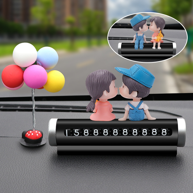 Matrículas de estacionamiento temporal de automóviles, decoraciones interiores de automóviles, personalidad linda, suministros creativos para automóviles, placas de teléfono de automóviles móviles