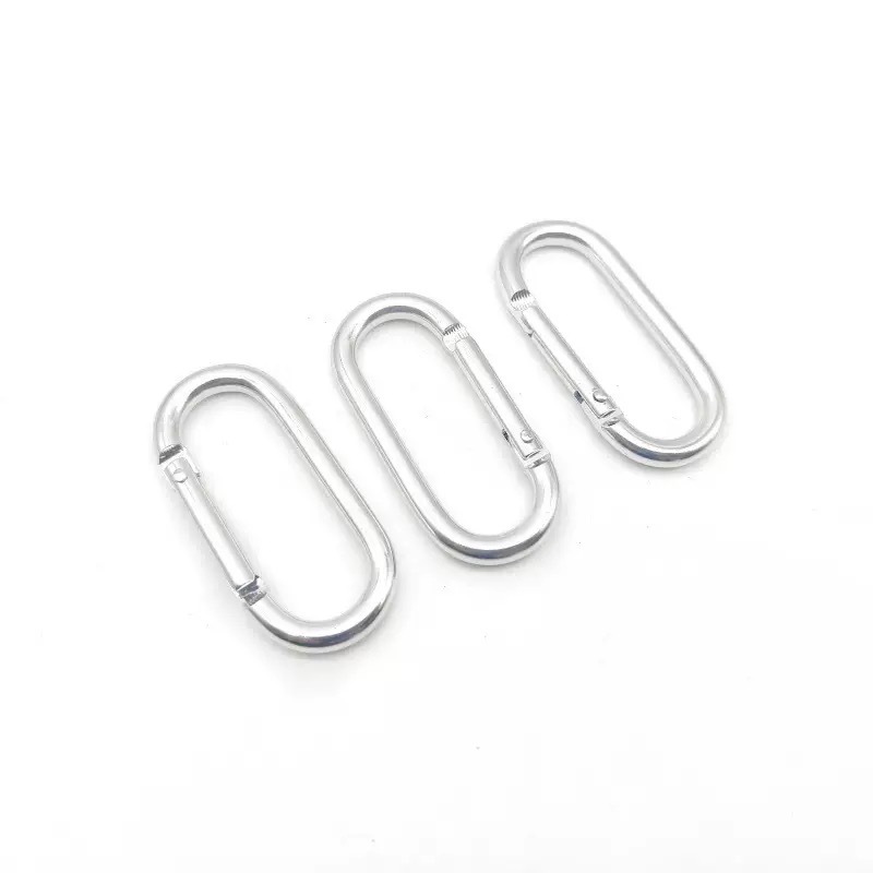 Solid Color Aluminum Alloy Quick-Hook Buckle Connecting Ring U-Shaped Track Backpack Outer Hook Oval Hook Carabiner Wholesale