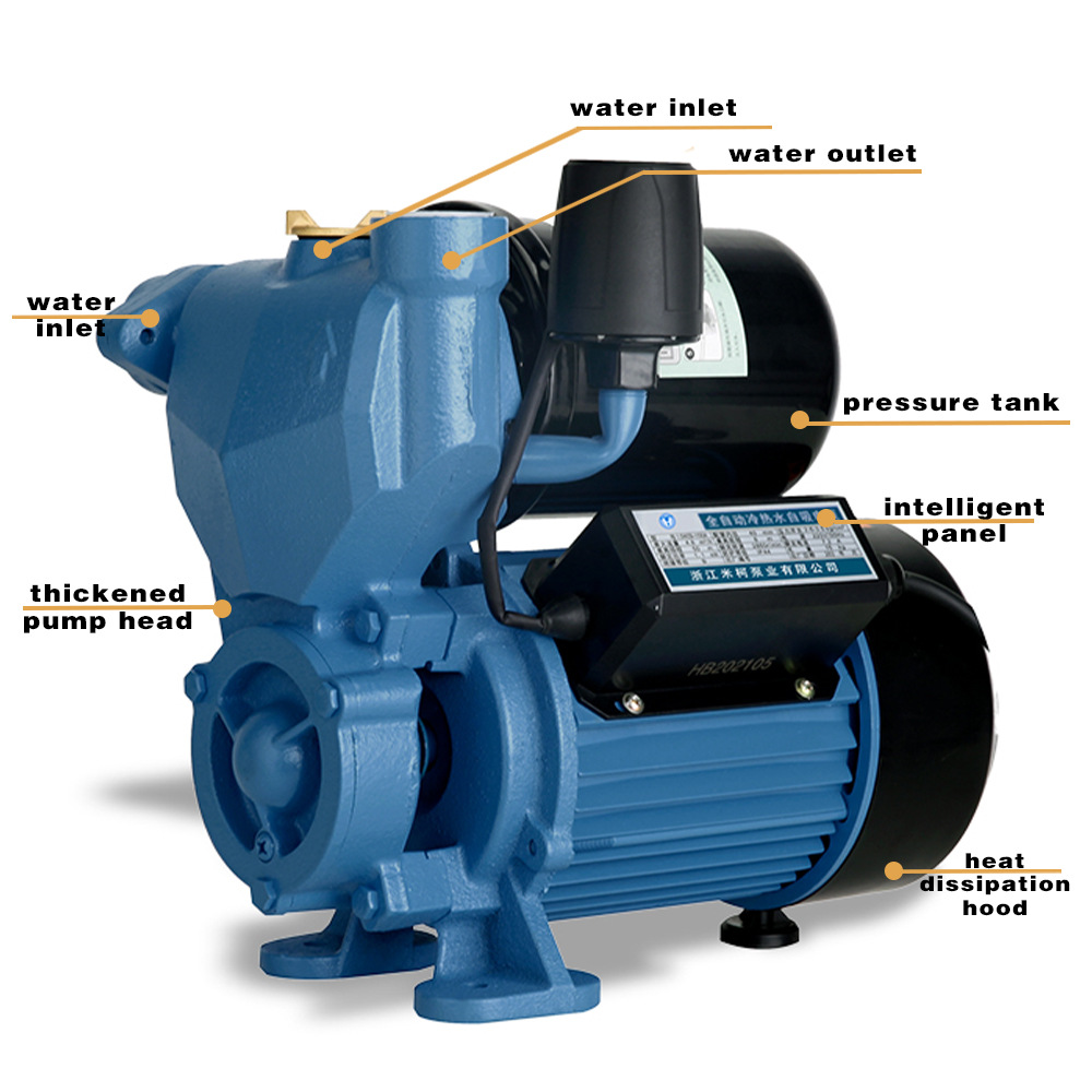 Bomba automática de agua caliente y fría WZB-A para uso doméstico general con arranque automático y parada de aumento de presión