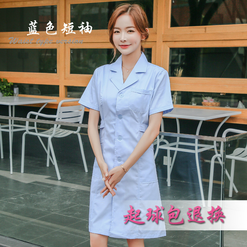 White Coat Long-sleeved Doctor Suit Male Doctor White Lab Coat Student Chemical Thick Section Short-sleeved Long Section Overalls Winter