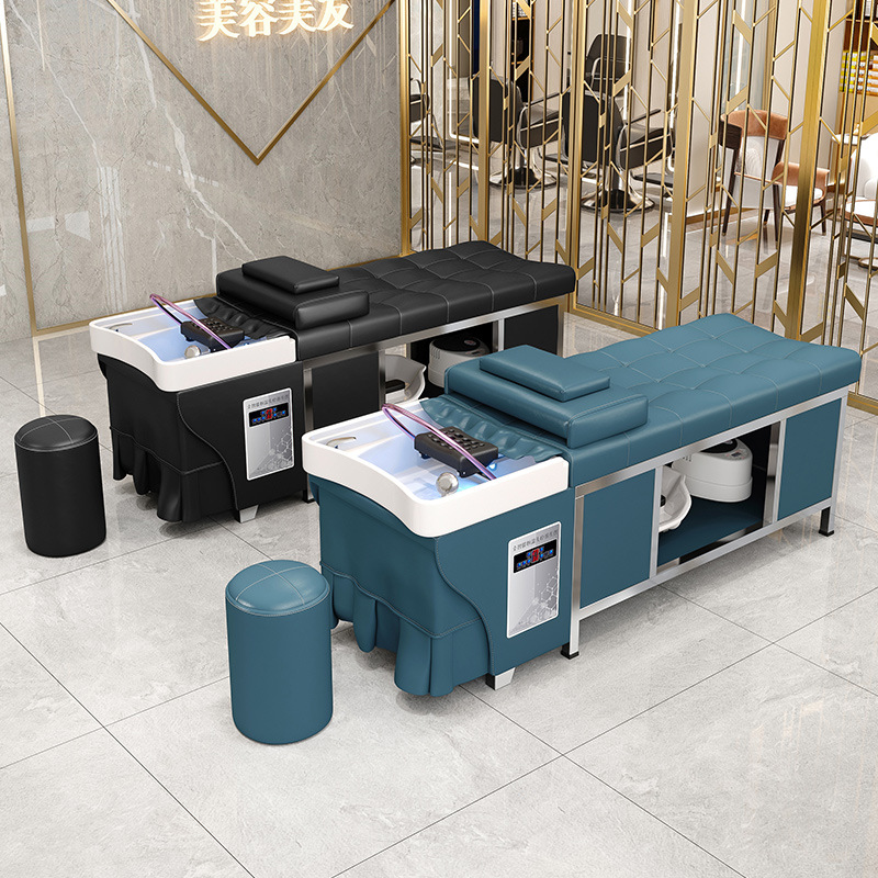 Cama de champú de acero inoxidable peluquería especial peluquería champú para el cabello tienda de cuidado del cabello tailandés circulación de agua cama de masaje