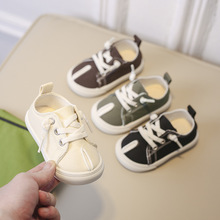 儿童帆布鞋女童韩版休闲鞋男童一脚蹬板鞋宝宝幼儿园室内复古布鞋