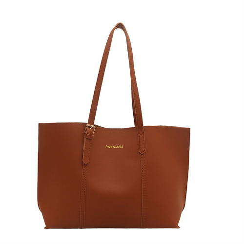 Retro Minimalist Elegant Commute Casual 2024 Winter New Stylish Color-blocked Large Capacity Shoulder Hand-held Tote Bag