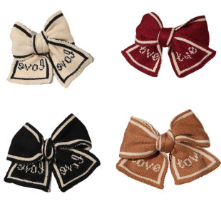 Autumn and winter New knitted wool love bow can be used for hairpin straw hat linen slippers accessories
