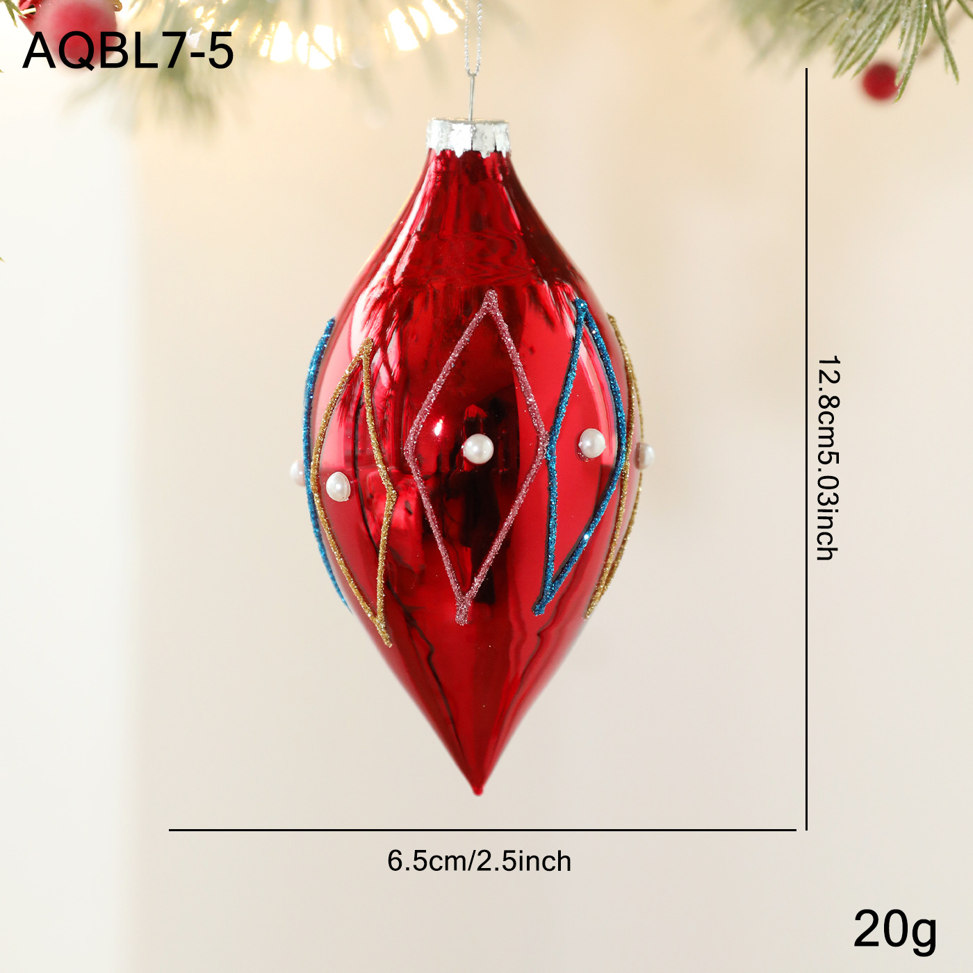 Color transfronterizo bola de vidrio de forma especial gotas brillantes cebolla bola de Navidad colgante árbol de Navidad colgante decoración de bola colgante