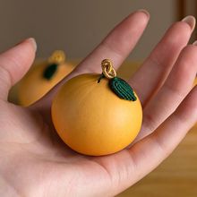 手捻文玩天然葫芦手把件可爱鸡蛋小葫芦手工精编树叶创意桌面E18