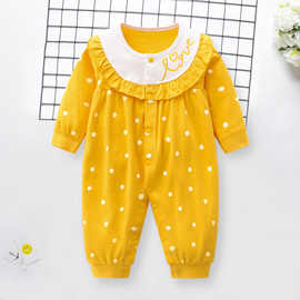 宝宝秋装婴儿衣服连体衣新生儿秋季刚出生0到6个月女洋气外穿哈衣