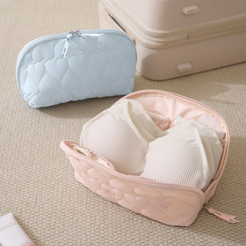 Beilian Underwear Storage Bag, High-Value Semi-Circular Portable Quilted Storage Bag, Travel Student Underwear and Bra Storage Bag