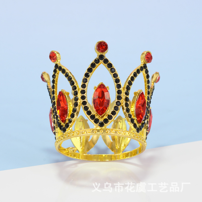 热卖新款复古合金皇冠头饰蛋糕装饰创意水钻王冠生日烘焙装扮配件