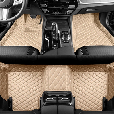 Full-coverage car floor mats, specialized floor: Ayaqaltılar (Kovriklər) - beige-single-layer-foot-mat