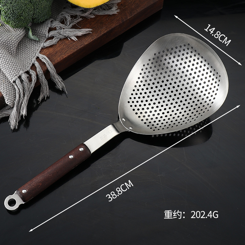 厳選されたメーカー卸売 304 大型ザル麺餃子鍋揚げキッチン肥厚ステンレス鋼フィルタースプーン|undefined