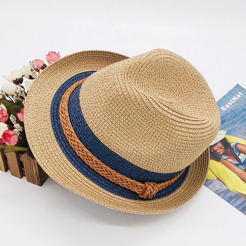 Multicolor Pattern Unisex Elegant Vacation Simple Style Multicolor Big Eaves Straw Hat