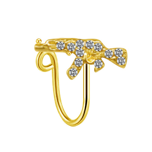 Gaibei European and American cross-border butterfly nose pin, nose ring, nose decoration, gun-shaped nose pin, nose clip, body piercing jewelry manufacturer