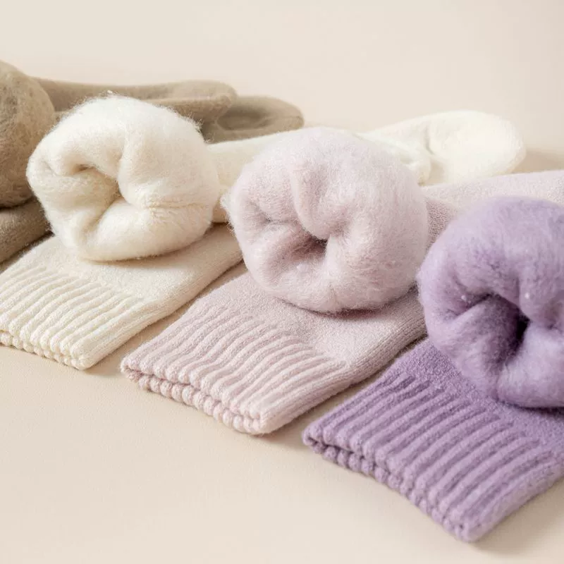 Cashmere, demi-season keep warm winter woolen socks, mid-length
