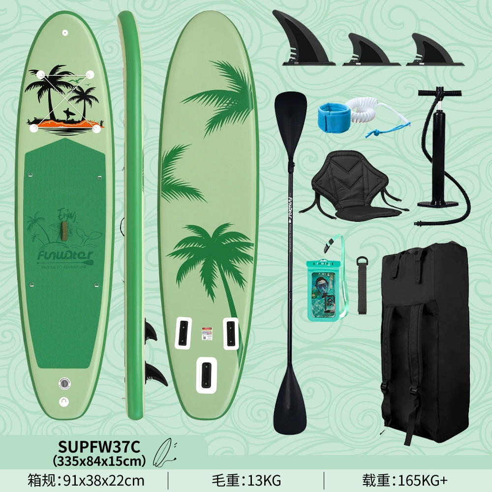 Надувная SUP Funwater для серфинга-стэнд-ап, варианты 335–385 см с веслом/сиденьем/основанием под камеру