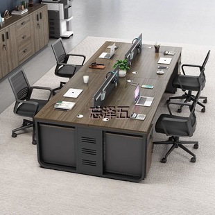 PCGS Staff Office Desk and Chair Combination Staff Four Double Modern Simple Computer Desk Workstation Office