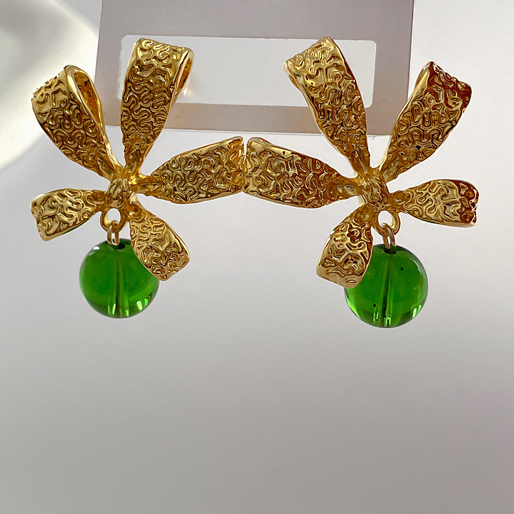 Retro Flower Copper Plating Drop Earrings 1 Pair