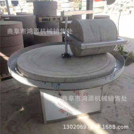 1.6米双碾辊电动石碾子 辣椒面子石碾 手推花岗岩石石碾子图片