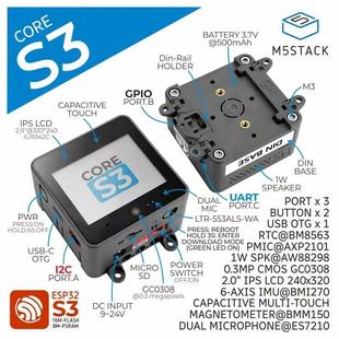 Official M5Stack Cores3 Esp32S3 Internet of Things Iot Development Kit Xiaozhi Ai Chat Robot