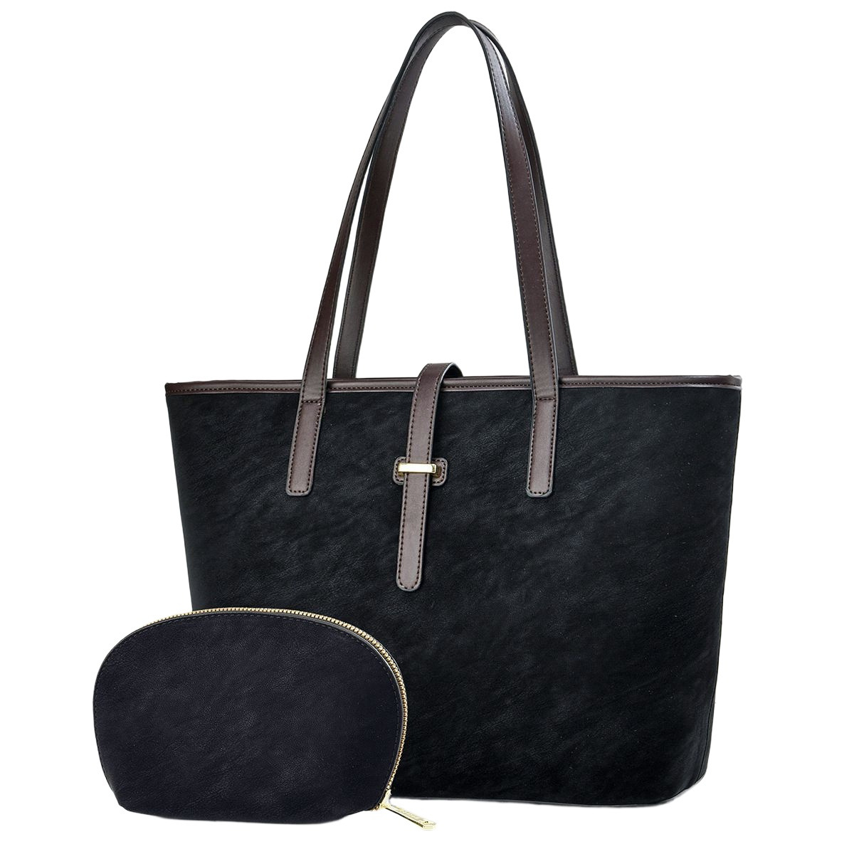 Bolso Tote de Hombro Set de 2 Piezas de PU con Cremallera para Uso Diario