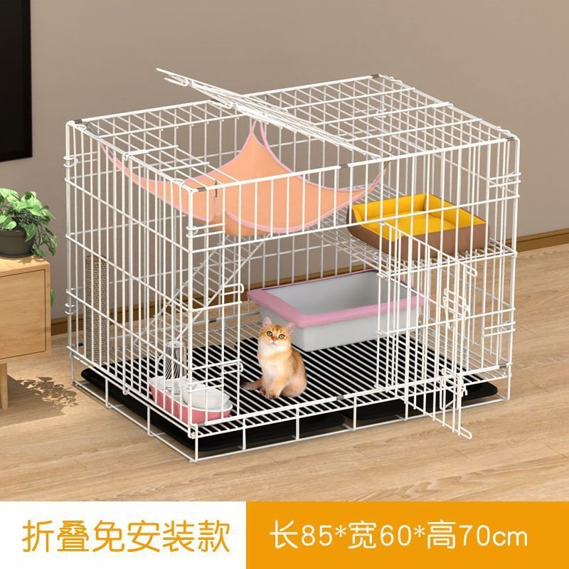 猫ケージ、トイレ付き家庭用猫ヴィラ、一体型小型2階建て猫ハウス、猫ハウス、猫の巣、広いフリースペース|undefined