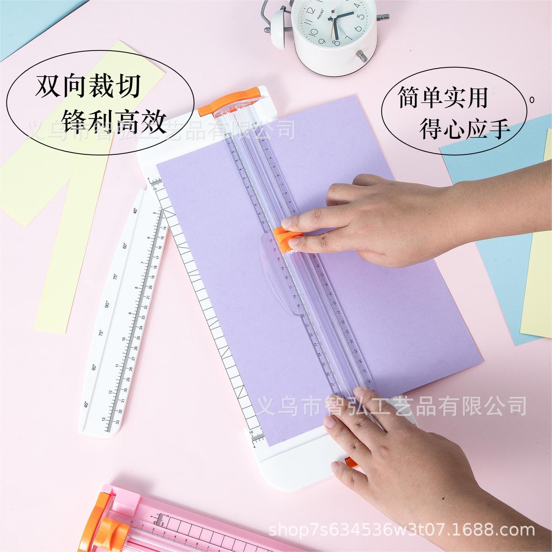 Cortador de papel A4 cortador de papel de dos vías estudiante cuenta de la mano cortador de papel portátil pequeño cortador de papel de plástico con la oficina