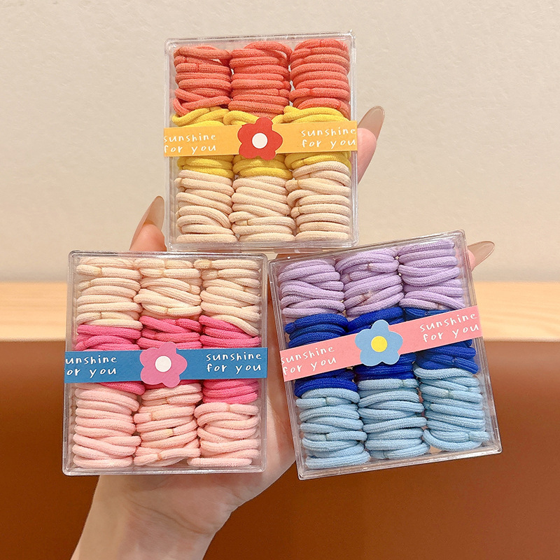 Niños correa de goma niñas no lastimar cabello color caramelo sonido cola de caballo cuerda de cabeza bebé de alta elasticidad pequeña anillo de pelo de pulgar