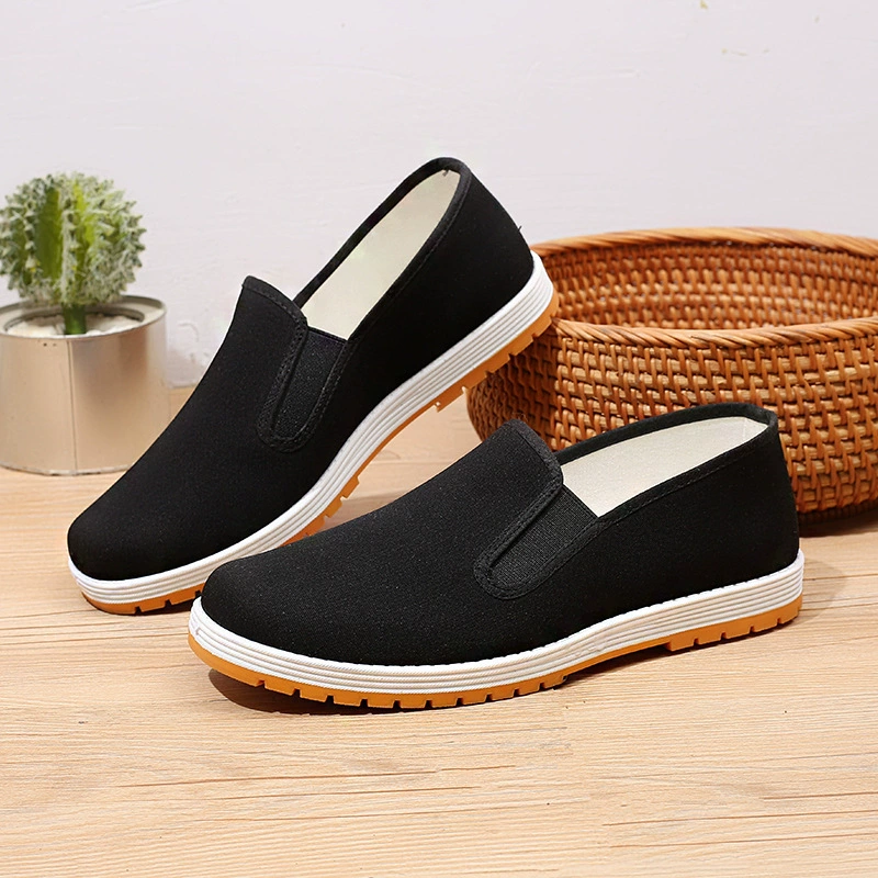 Тканевая обувь Old Beijing, повседневная обувь, обувь для старых мужчин, Черная подошва из говядины, дышащий нескользящий дезодорант, Тканевая обувь из артемизии