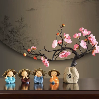 Car ornaments little monk mini home