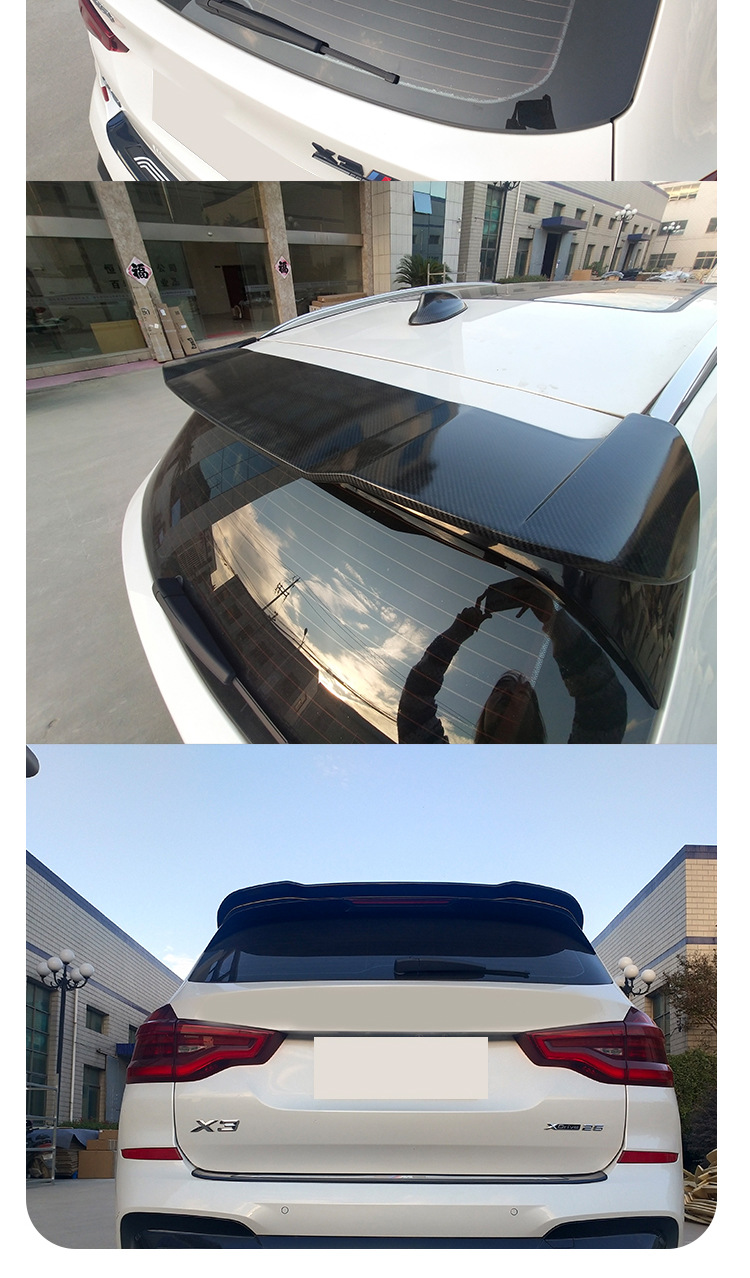 Suitable for BMW X3iX3 top wing G01G08 modified Black Samurai top wing carbon pattern rear spoiler wing