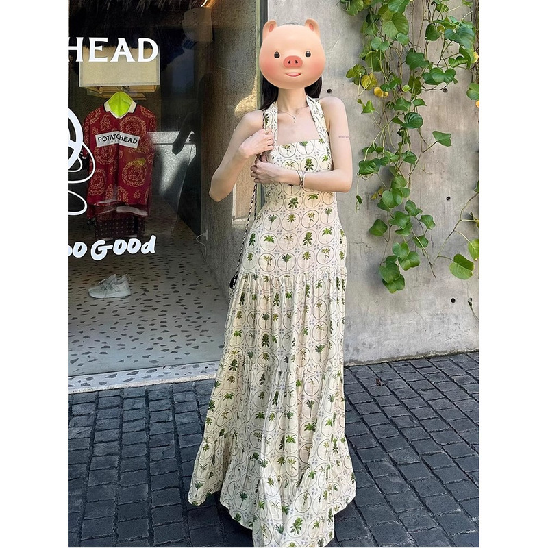 French Bohemian Sleeveless Neck Printed dress Children's Summer 2025 New Seaside Holiday Dress French Bohemian Sleeveless Neck Printed dress Children's Summer 2025 New Seaside Holiday Dress