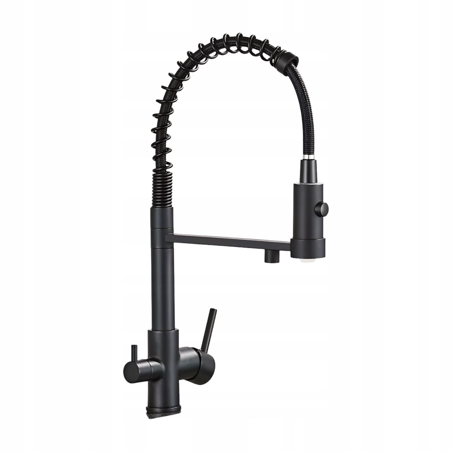 Grifo de cocina negro de doble uso, frío y caliente, extraíble, de acero inoxidable 304, comercio exterior transfronterizo, venta al por mayor de fábrica totalmente en cobre