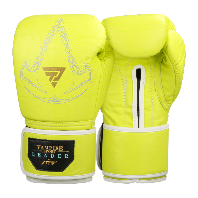 ZTTY guantes de boxeo de cuero brillante Correa Sanda lucha adulto masculino y femenino entrenamiento profesional guantes de boxeo tailandés fábrica al por mayor