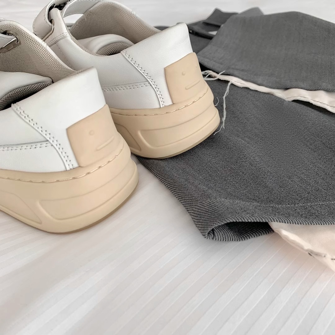 White Platform Skateboarding Trainers For Women Genuine Leather_voghion.com