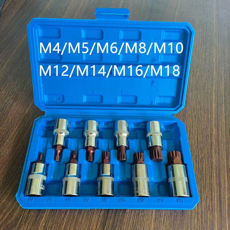 12 ángulo de ciruela cabeza de lote m10 llave cabeza de manguito hexagonal conjunto interno 12 ángulo de flor m14 herramienta de patrón de flor torsión alargada