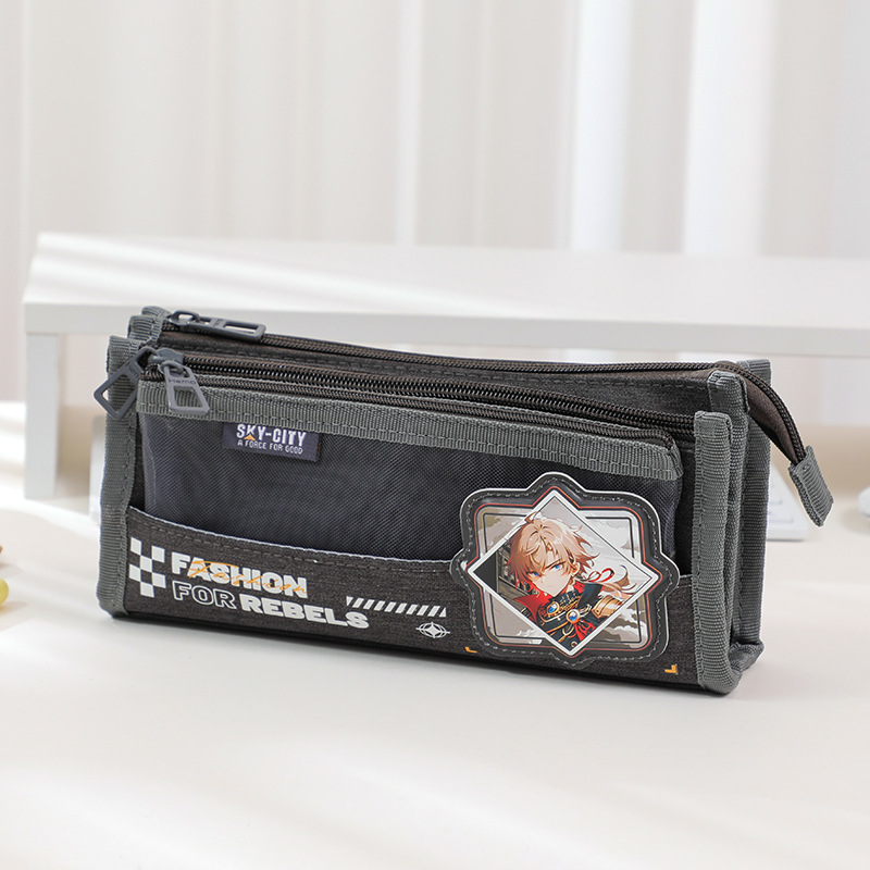 Ciudad del cielo tres nuevos niños de secundaria secundaria estilo cómico caja de almacenamiento coreana simple tela de gran capacidad bolsas de pluma