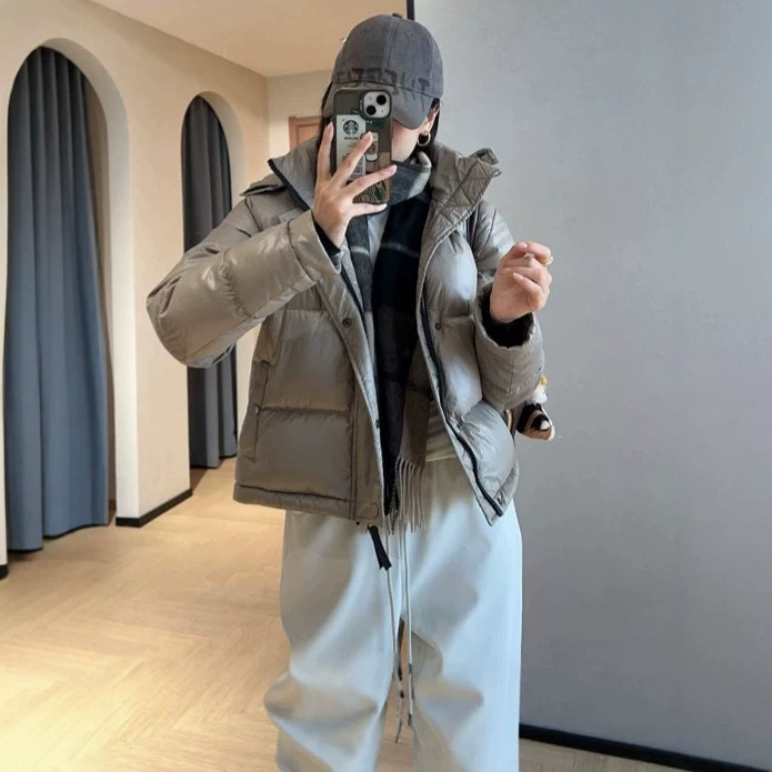 [Special Offer, No Returns or Exchanges] 80% down Jacket, Stylish, Lightweight, Warm, Versatile, Solid Color, Hooded Duck down Coat