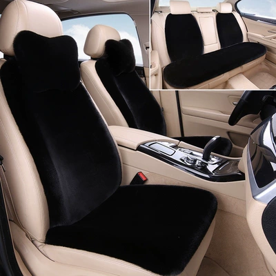 Wool pad – Imitation Rabbit Fur - seven-seater-car-standard-edition-default-color-is-black-includes-two-headrests-for-other-colors-please-leave-a-message-or-contact-customer-service-faux-rabbit-fur
