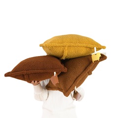 羊羔毛絨 北歐ins風抱枕輕奢沙發客廳靠墊飄窗床頭靠枕套高級腰枕