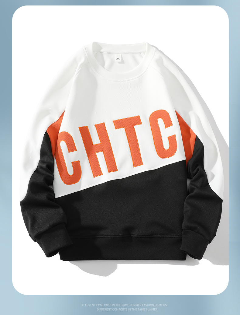 Majica dugih rukava u proljeće i jesen, moderna muška odjeća, ležerna majica s okruglim izrezom, osnovna košulja, sportska odjeća_voghion.com